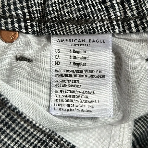 American Eagle plaid stretch Mom Jean size 6 - Picture 8 of 11